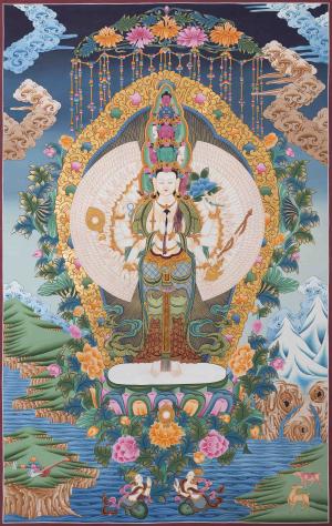 Big Size Lokeshvara Bodhisattva Thangka | High-Quality 1000 Armed Avalokiteshvara